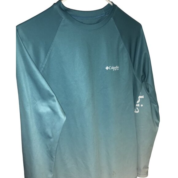 Columbia Youth Long-Sleeve Gradient Blue PFG Omni-Shade Fishing Shirt Size XL Li - Picture 4 of 10